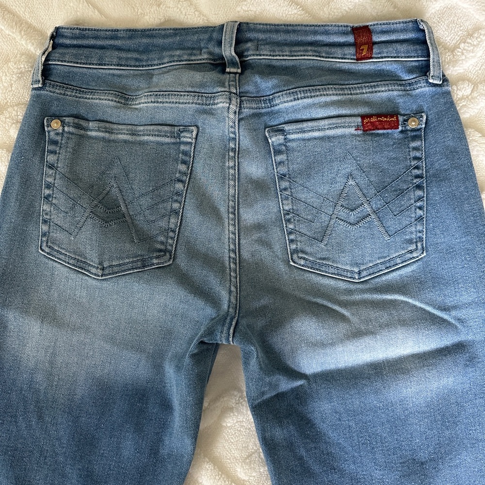 7 For All Mankind Light Blue “A” Pocket Boot Cut Jeans